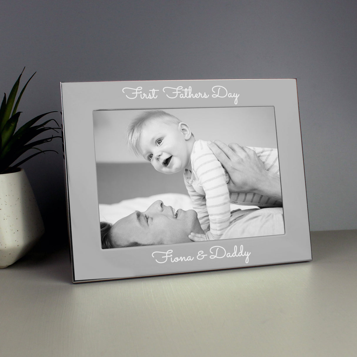 Personalised Free Text 5 x 7 Silver Photo Frame: 1 - Photo Frames By Gift Moments