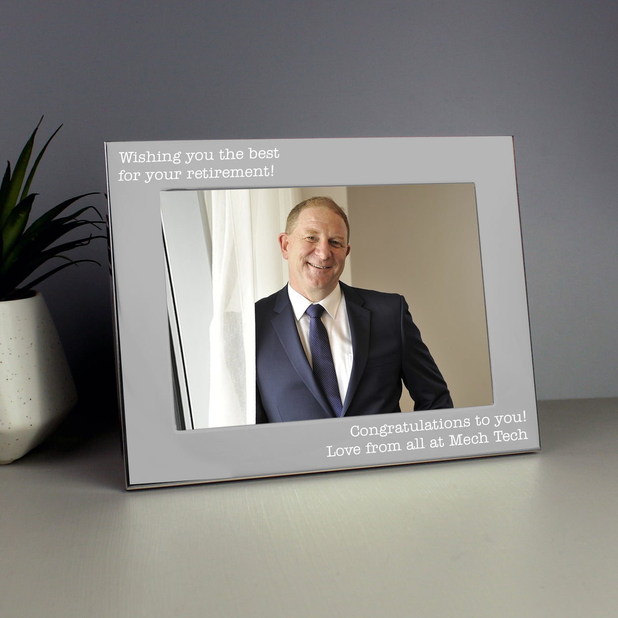 Personalised Free Text 5 x 7 Silver Photo Frame: 3 - Photo Frames By Gift Moments