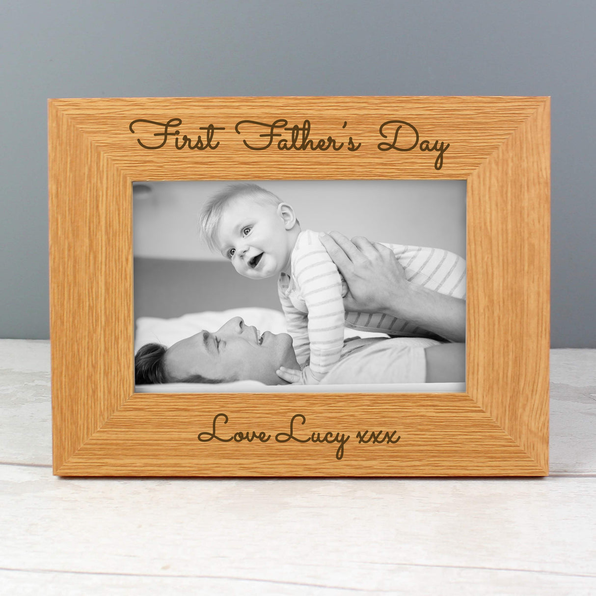 Personalised Free Text 6x4 Wooden Photo Frame: 1 - Photo Frames By Gift Moments