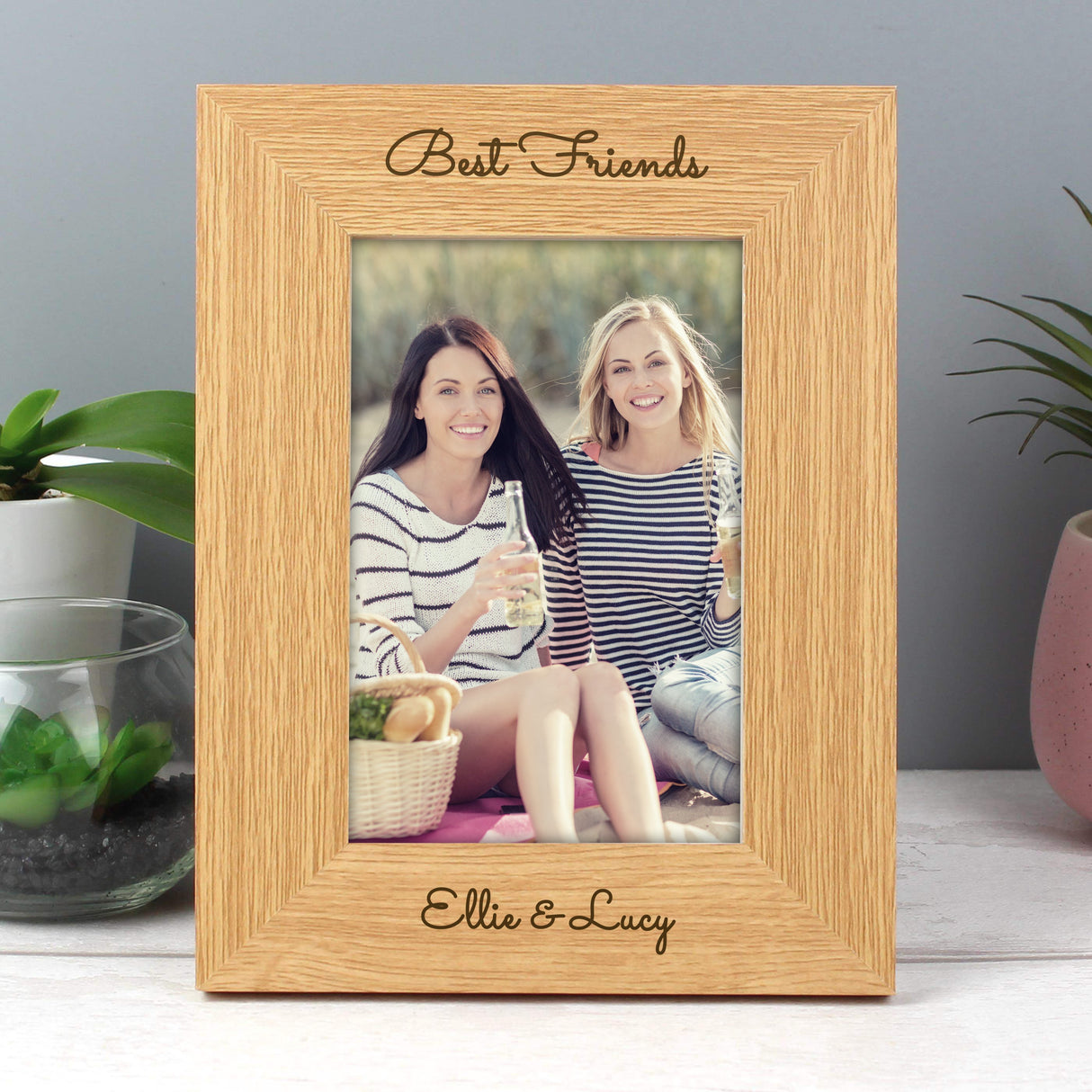 Personalised Free Text 6x4 Wooden Photo Frame: 4 - Photo Frames By Gift Moments