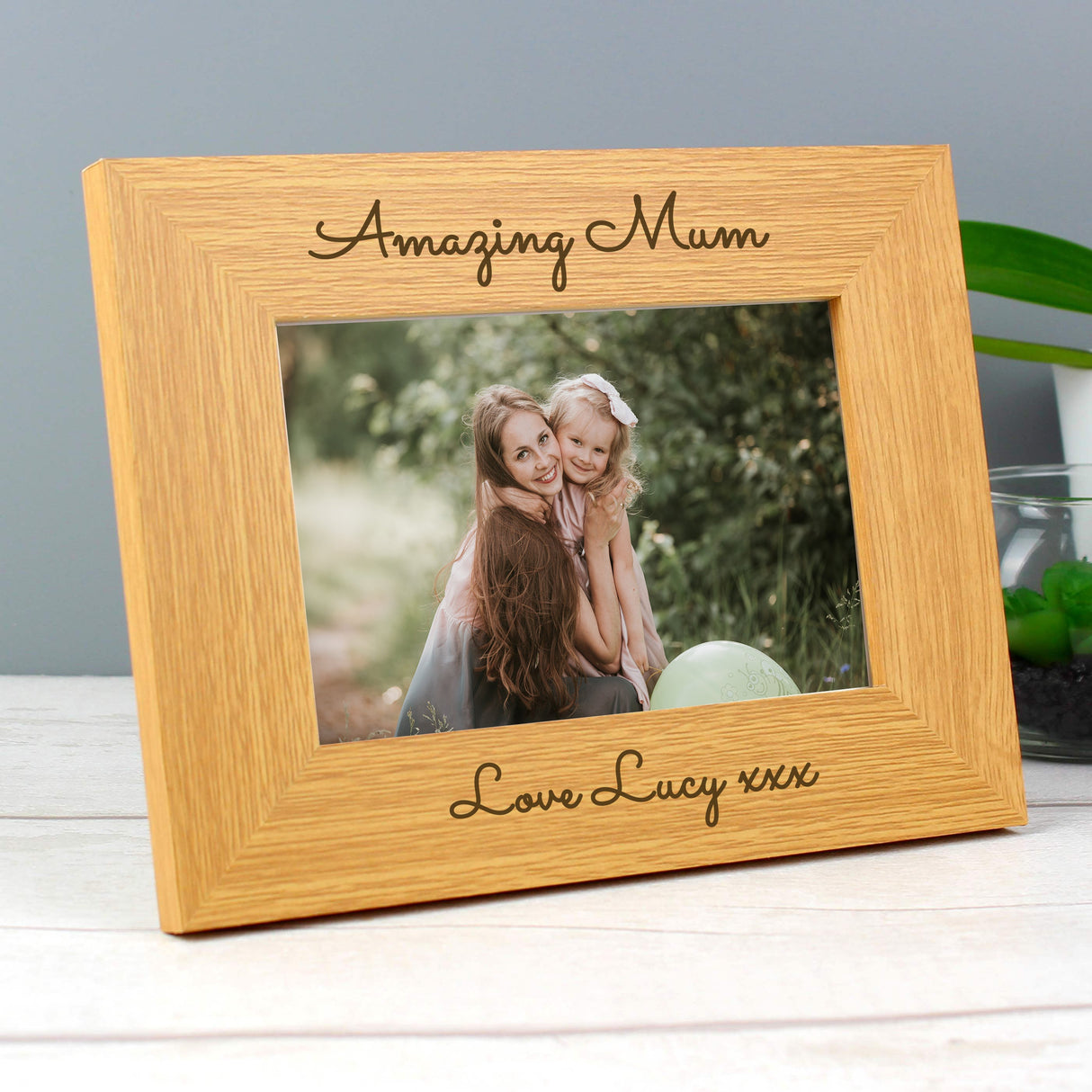 Personalised Free Text 6x4 Wooden Photo Frame: 3 - Photo Frames By Gift Moments