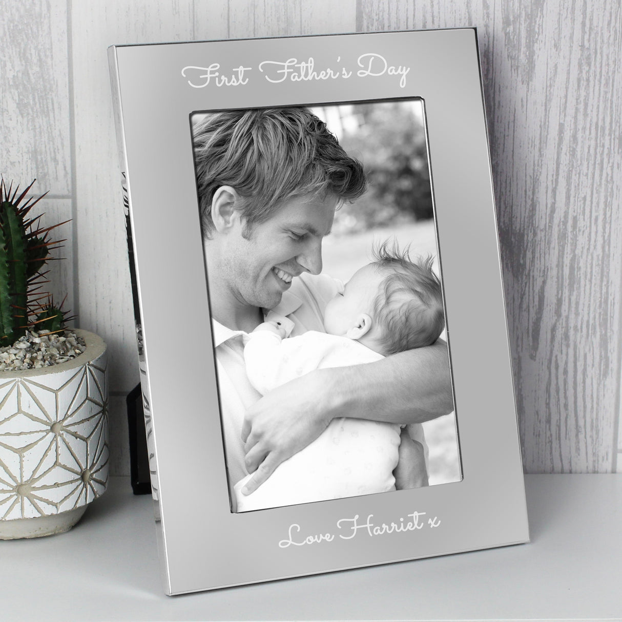 Personalised Free Text 7 x 5 Silver Photo Frame: 1 - Photo Frames By Gift Moments