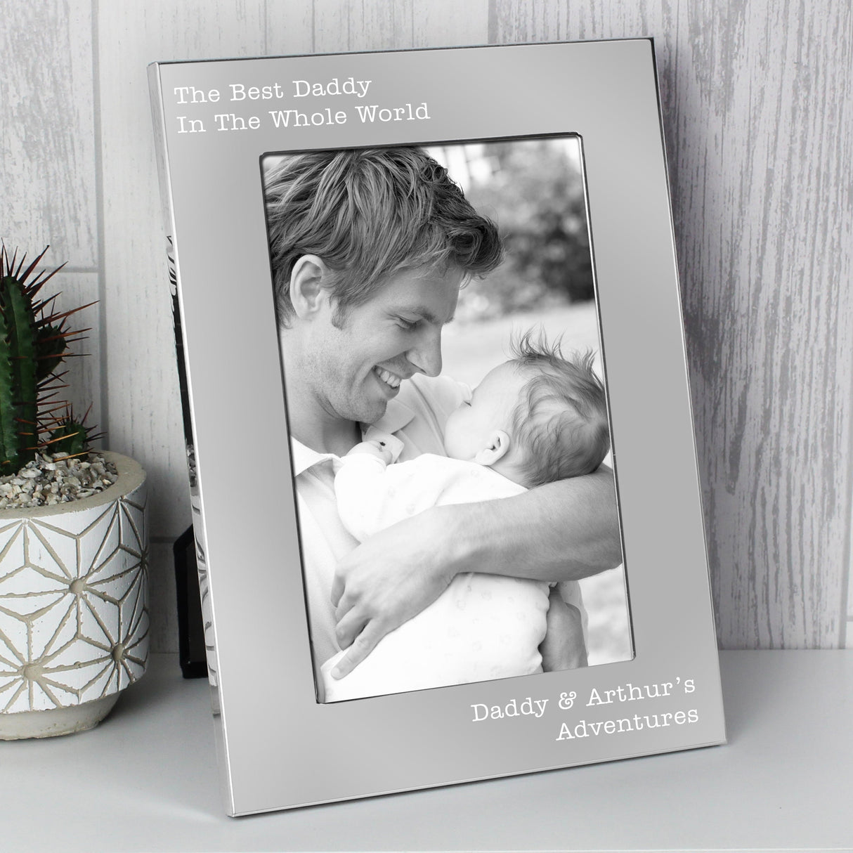 Personalised Free Text 7 x 5 Silver Photo Frame: 5 - Photo Frames By Gift Moments