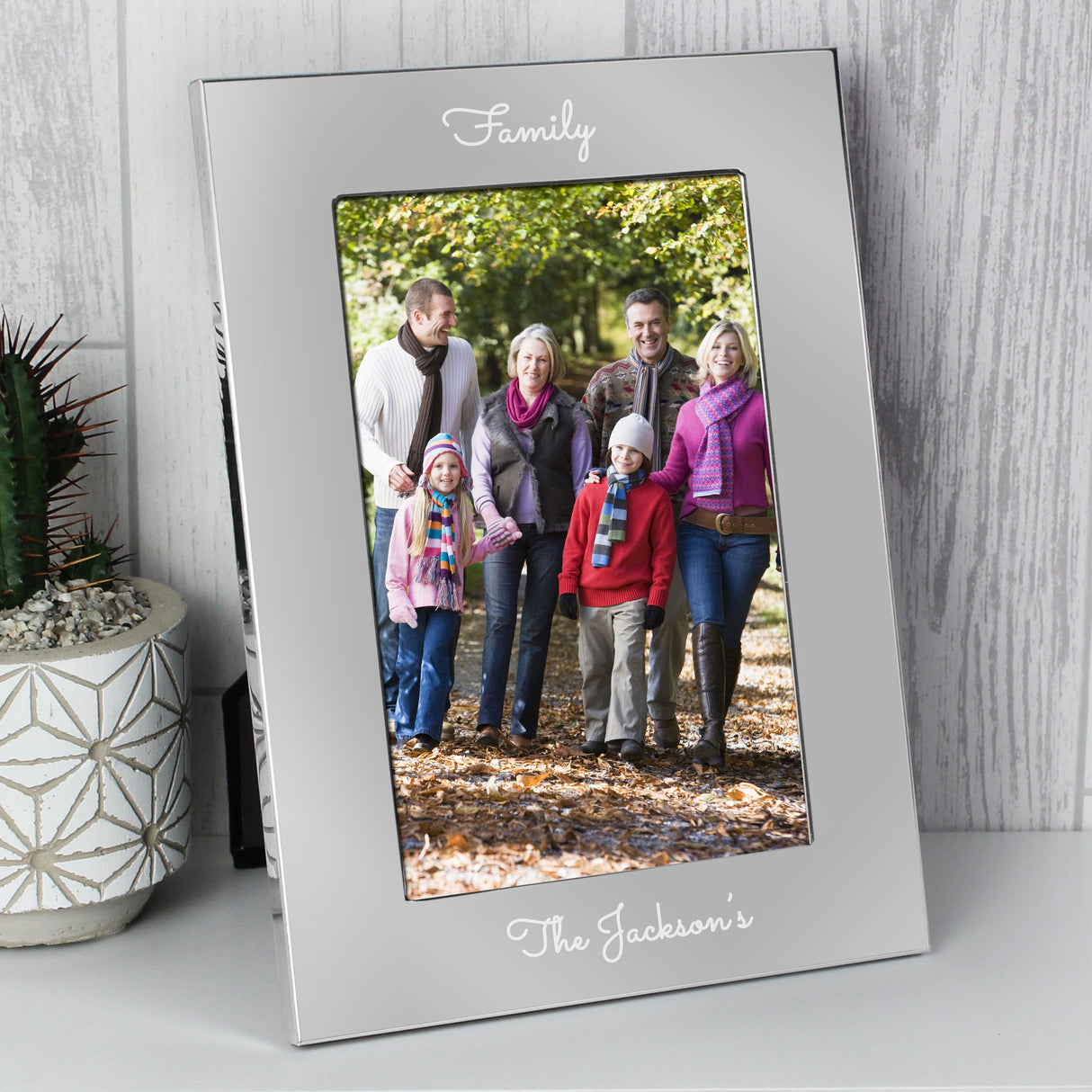 Personalised Free Text 7 x 5 Silver Photo Frame: 5 - Photo Frames By Gift Moments