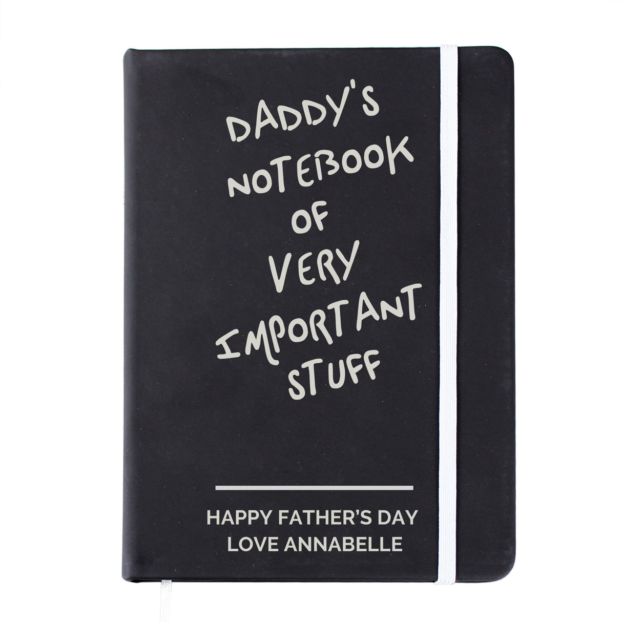Personalised Free Text Black Hardback Notebook: 6 - Notebooks By Gift Moments