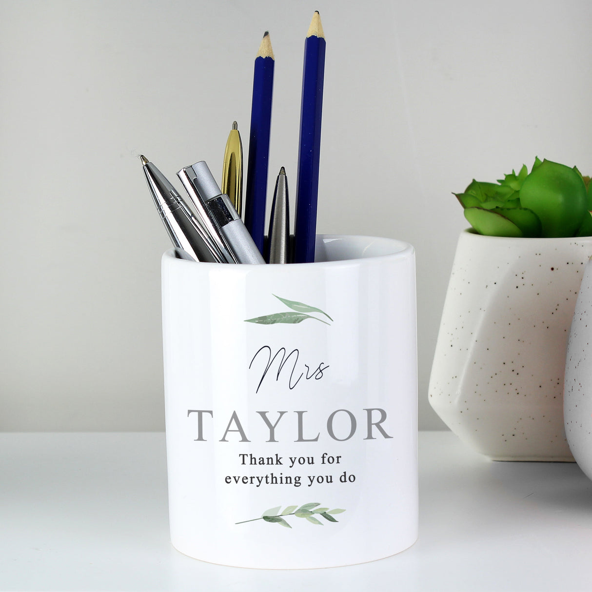 Personalised Free Text Botanical Ceramic Storage Pot: 7 - Storage By Gift Moments