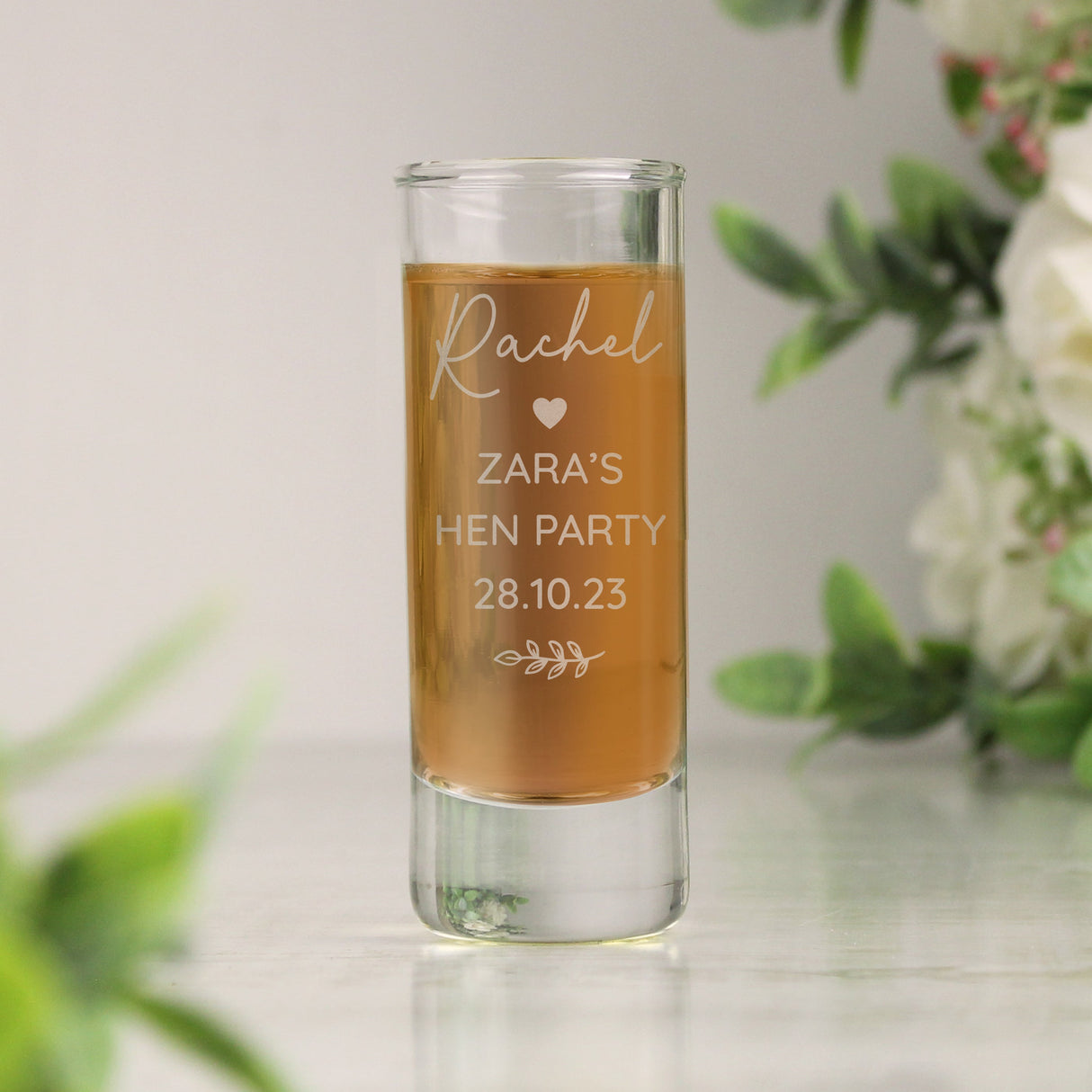 Personalised Free Text Botanical Shot Glass: 1 - Shot Glasses By Gift Moments