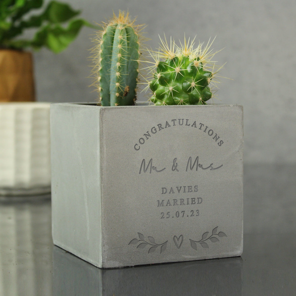 Personalised Free Text Concrete Plant Pot: 6 - Pots & Planters By Gift Moments