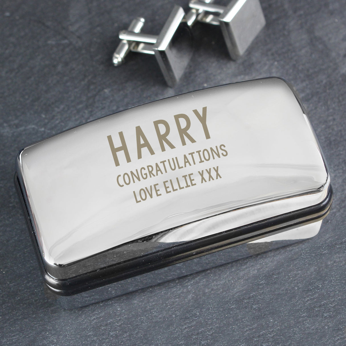 Personalised Free Text Cufflink Box: 5 - Cufflink Boxes By Gift Moments