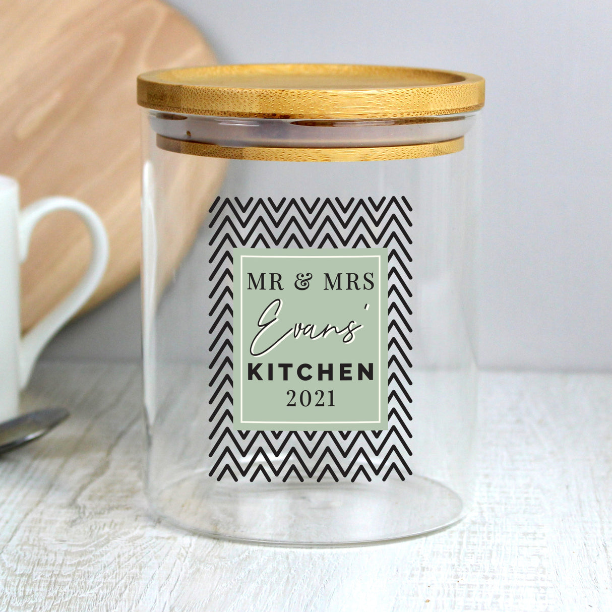 Personalised Free Text Glass Jar with Bamboo Lid: 3 - Storage By Gift Moments
