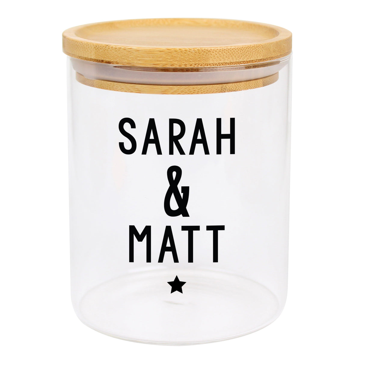 Personalised Free Text Glass Jar with Bamboo Lid: 8 - Storage By Gift Moments