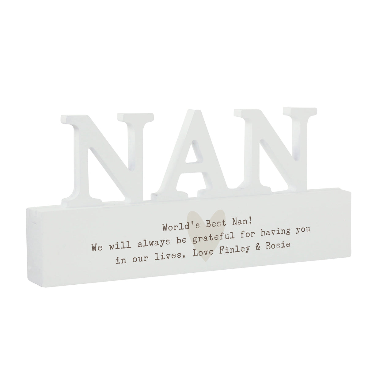 Personalised Free Text Heart Wooden Nan Ornament - Shop Ornaments At Gift Moments - 5