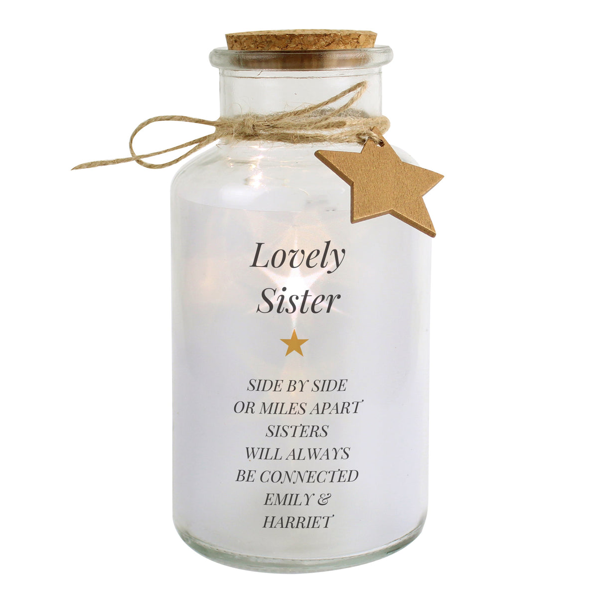 Personalised Free Text LED Glass Jar: 4 - LED Lighting By Gift Moments