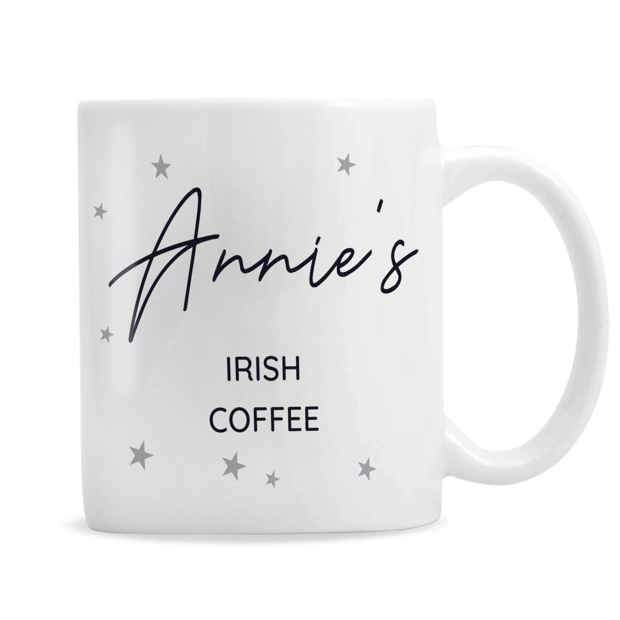 Personalised Free Text Little Grey Stars Mug: 4 - Mugs By Gift Moments