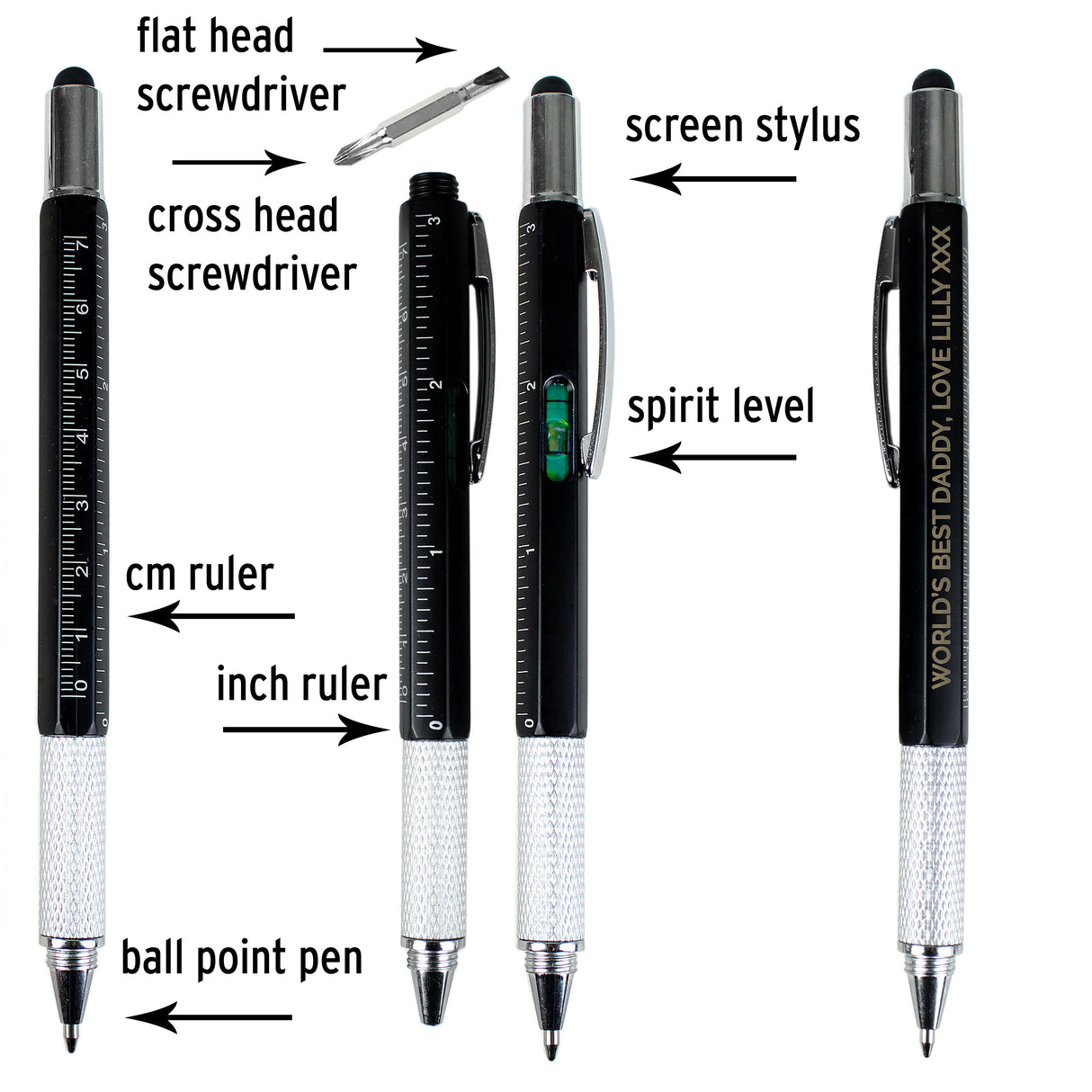 Personalised Free Text Multi Tool Pen - Shop Pens & Pencils At Gift Moments - 6