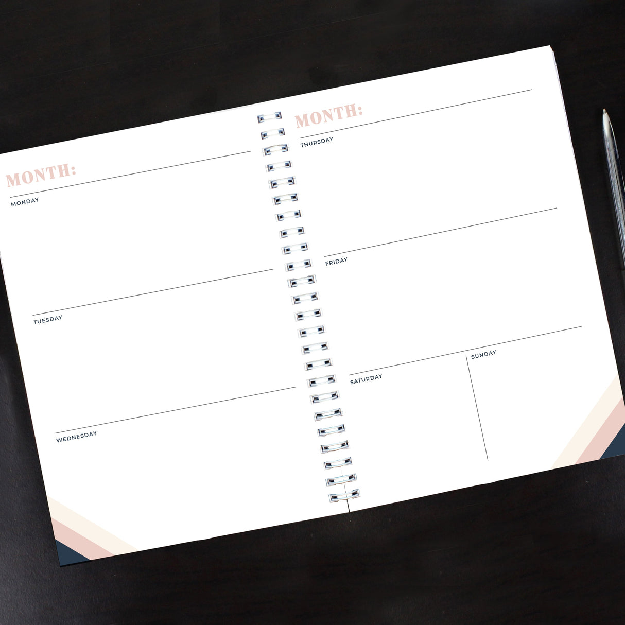 Personalised Free Text Navy & Blush A5 Diary - Shop Diaries At Gift Moments - 3
