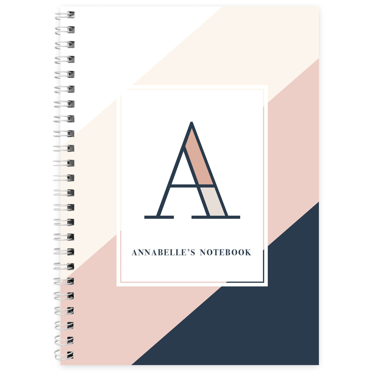 Personalised Free Text Navy & Blush A5 Notebook - Shop Notebooks At Gift Moments - 2