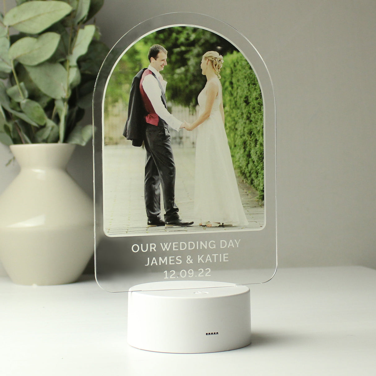Personalised Free Text & Photo Upload LED Colour Changing Light: 5 - LED Lighting By Gift Moments