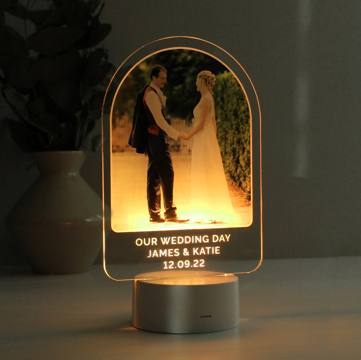 Personalised Free Text & Photo Upload LED Colour Changing Light: 3 - LED Lighting By Gift Moments