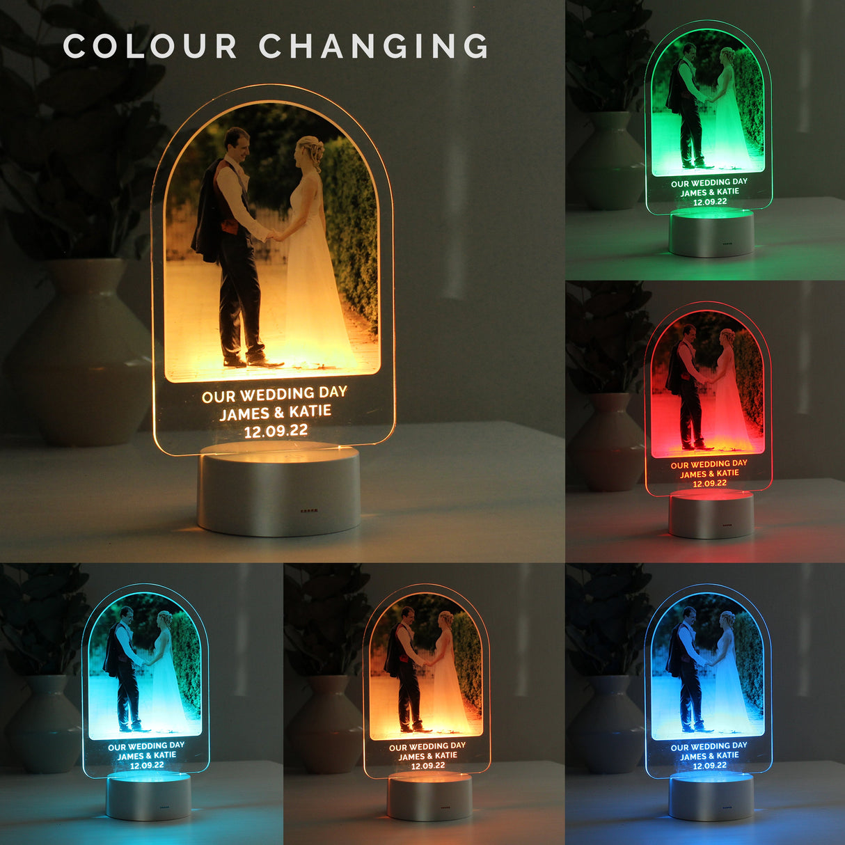 Personalised Free Text & Photo Upload LED Colour Changing Light: 2 - LED Lighting By Gift Moments