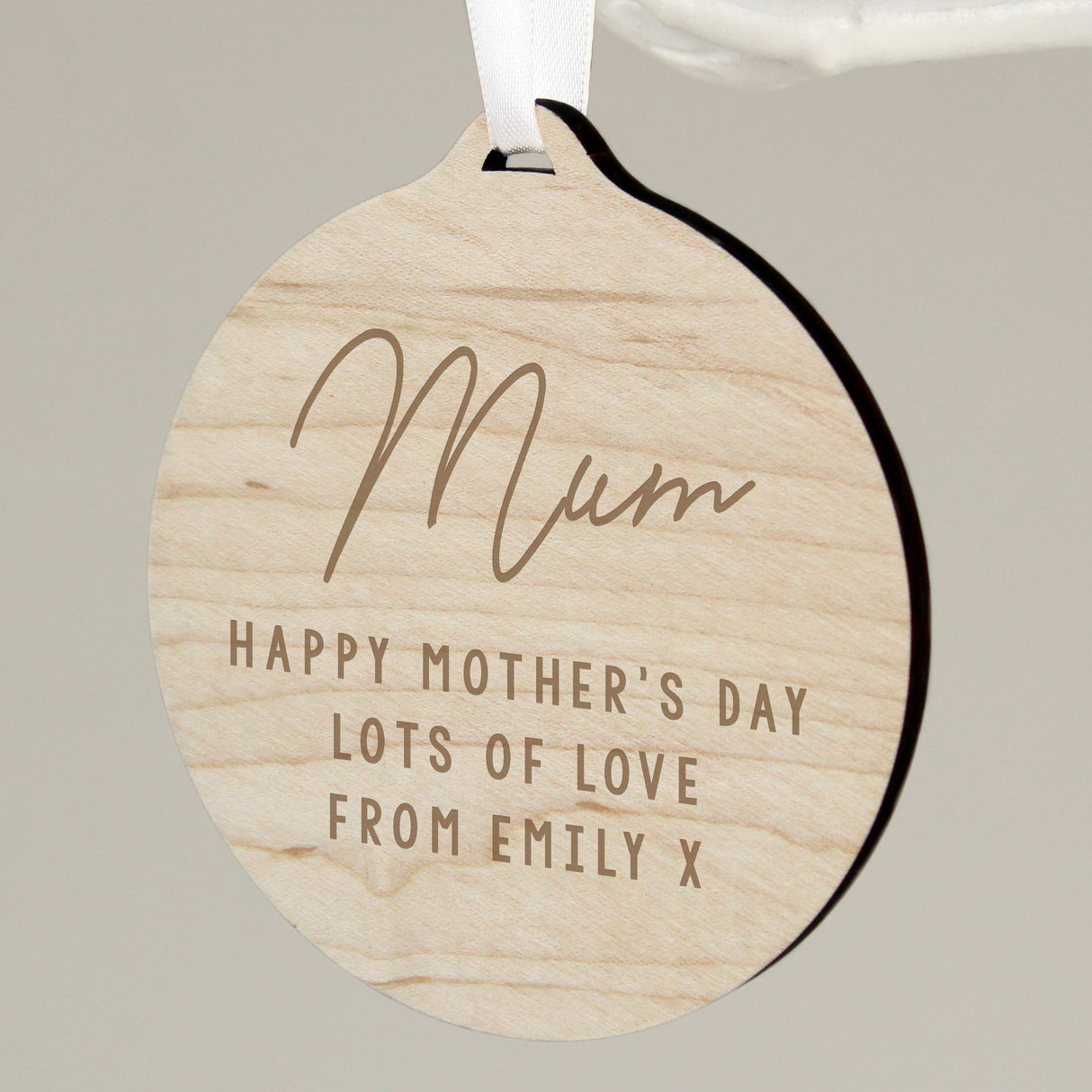 Personalised Free Text Round Wooden Decoration - Shop Decorations At Gift Moments - 1