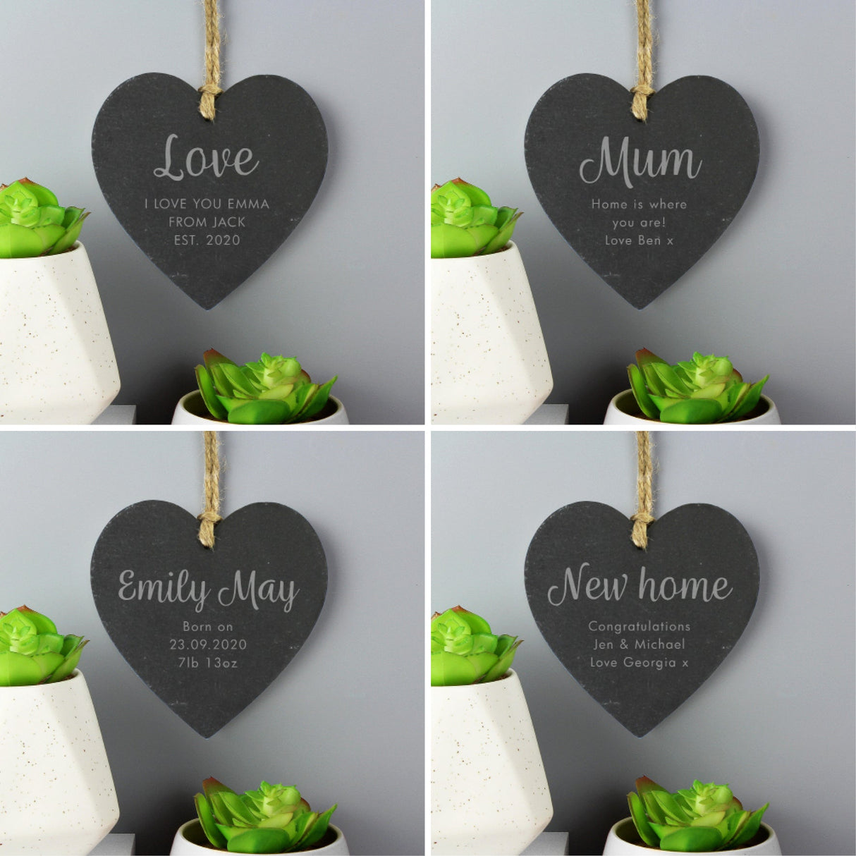 Personalised Free Text Slate Heart Decoration - Shop Decorations At Gift Moments - 5