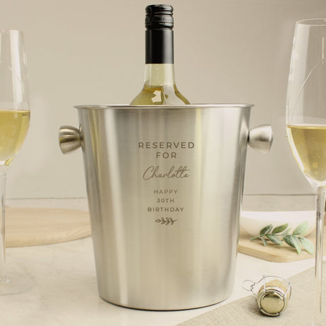 Personalised Free Text Stainless Steel Ice Bucket: 6 - Barware By Gift Moments