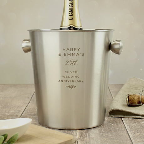 Personalised Free Text Stainless Steel Ice Bucket: 5 - Barware By Gift Moments