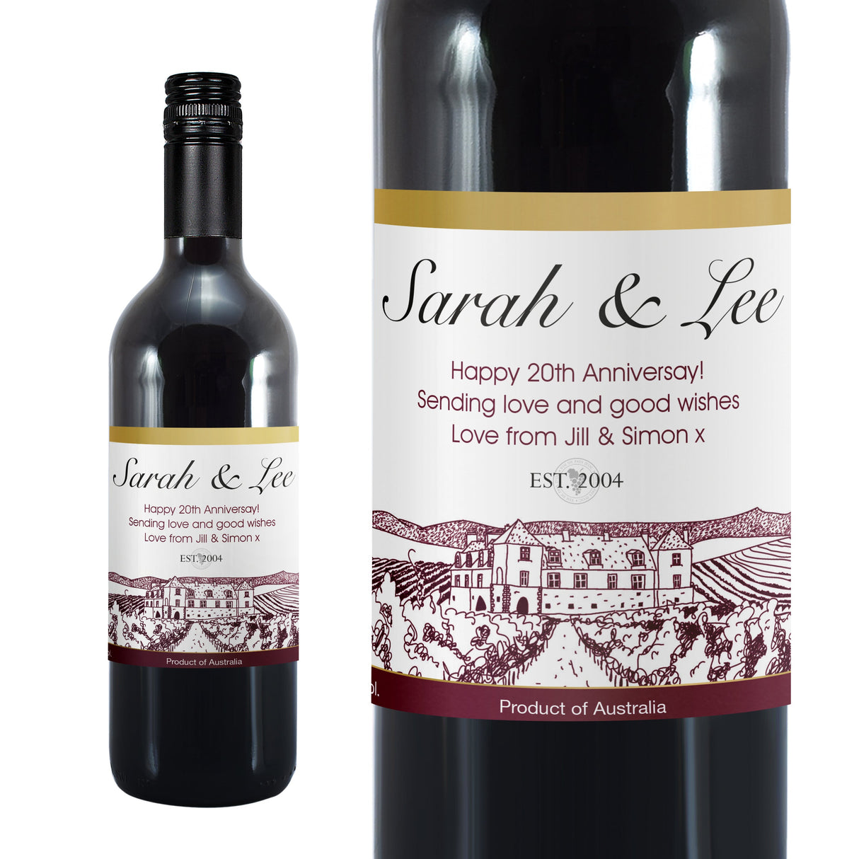 Personalised Free Text Vineyard Red Wine: 5 - Wine By Gift Moments