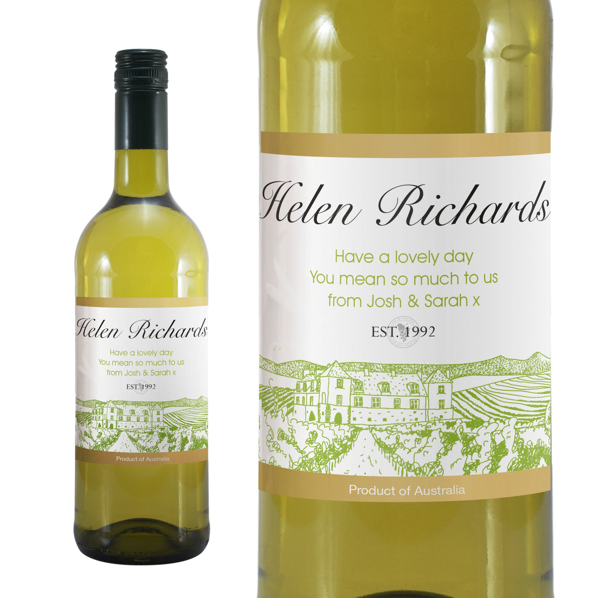Personalised Free Text Vineyard White Wine: 5 - Wine By Gift Moments