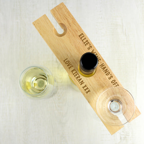Personalised Free Text Wine Glass & Bottle Holder: 1 - Barware By Gift Moments