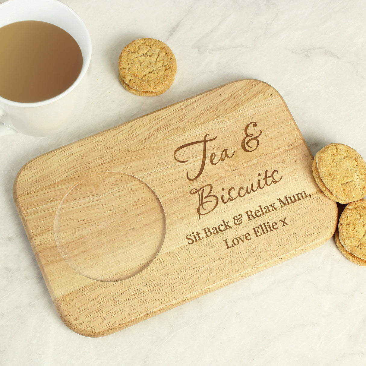 Personalised Free Text Wooden Coaster Tray: 4 - Coasters By Gift Moments
