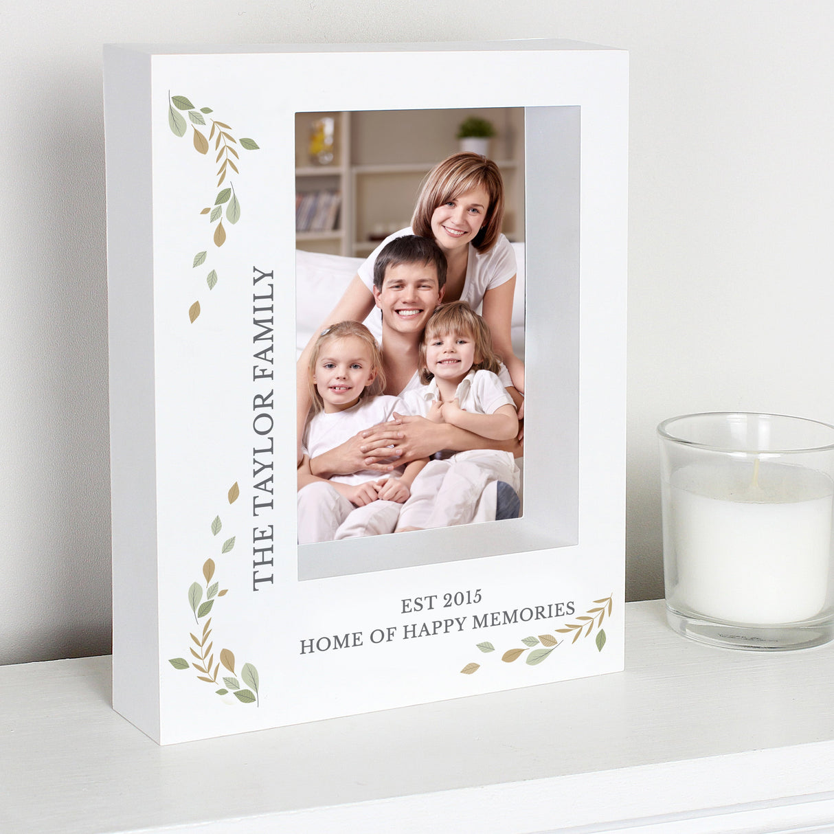 Personalised Fresh Botanical 5x7 Box Photo Frame: 2 - Photo Frames By Gift Moments