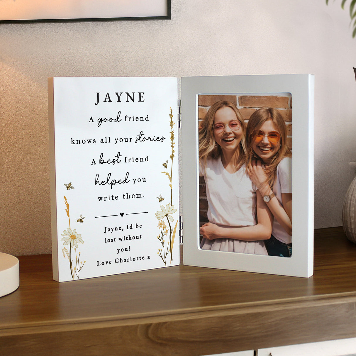 Personalised Friend Wooden Hinged 6x4 Photo Frame: 3 - Photo Frames By Gift Moments