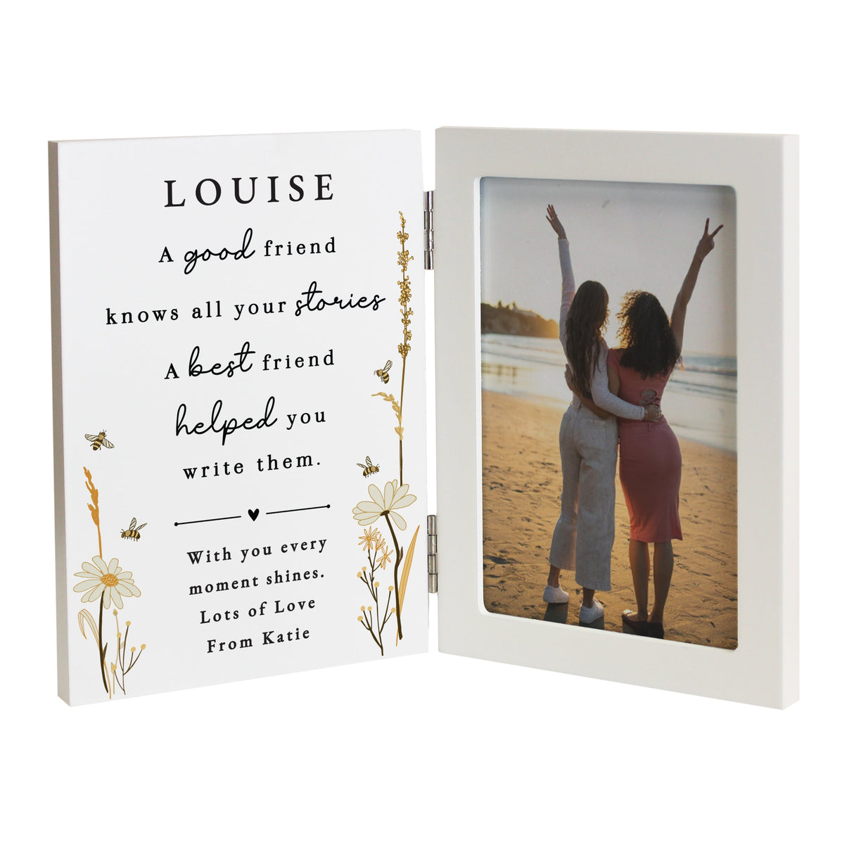 Personalised Friend Wooden Hinged 6x4 Photo Frame: 4 - Photo Frames By Gift Moments