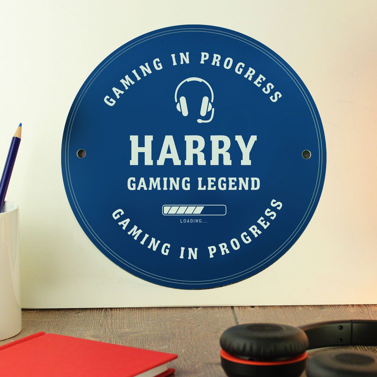 Personalised Gaming Blue Plaque - Shop Signs & Plaques At Gift Moments - 2