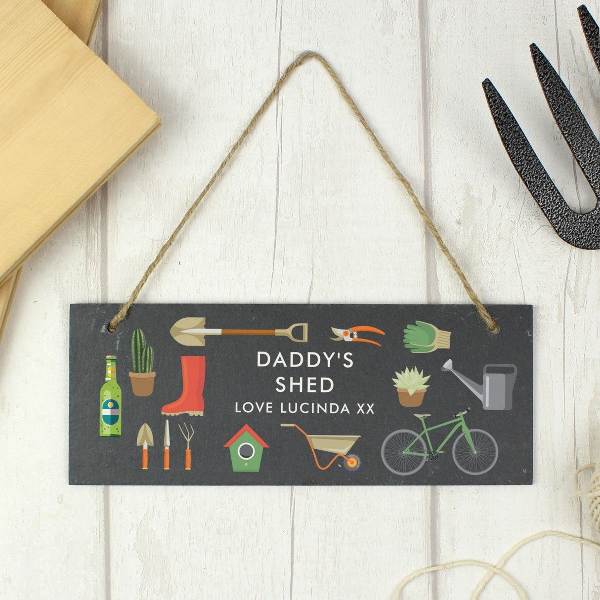 Personalised Garden Printed Hanging Slate Plaque - Shop Signs & Plaques At Gift Moments - 3