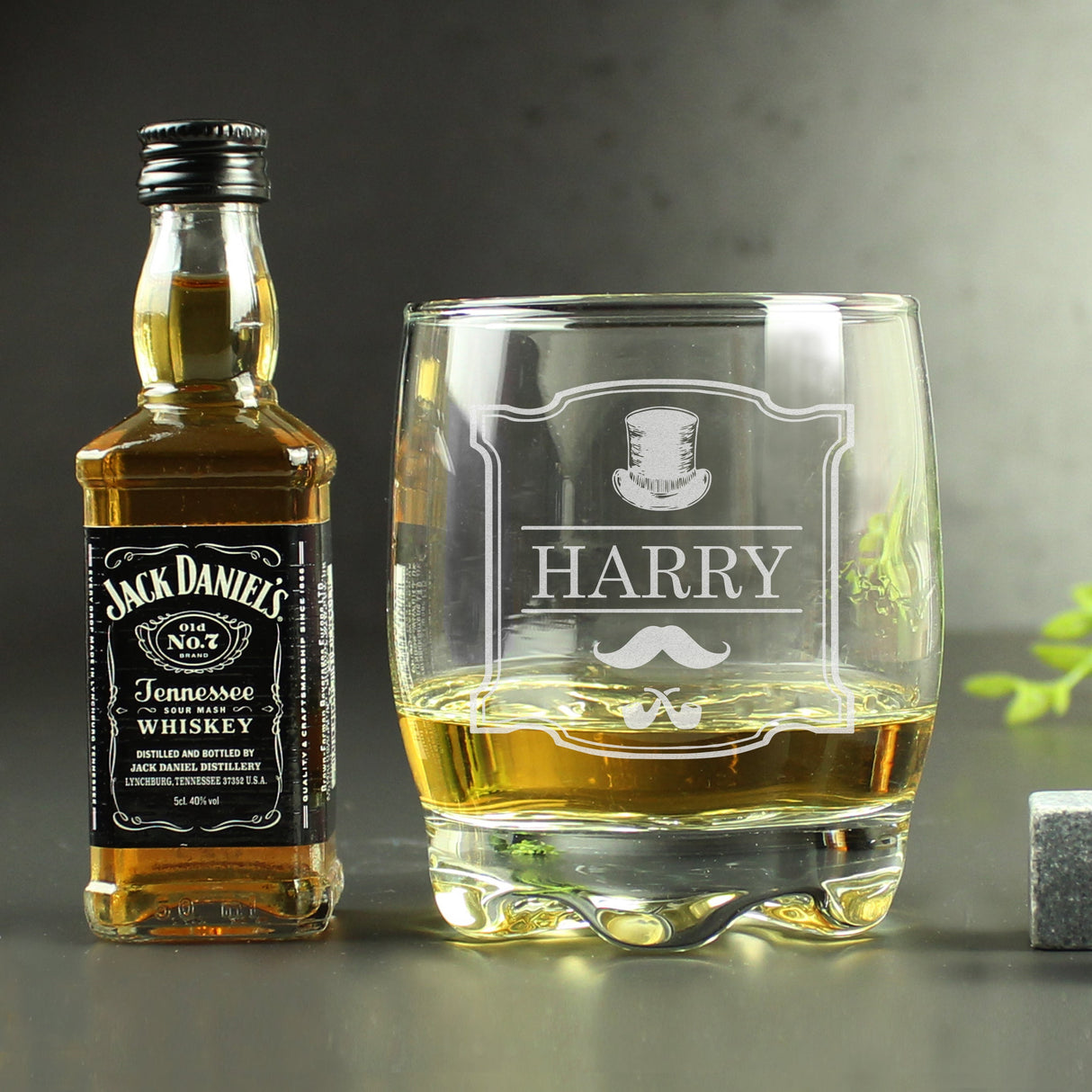 Personalised Gentlemans Tumbler and Whiskey Miniature Set: 2 - Alcohol Sets By Gift Moments