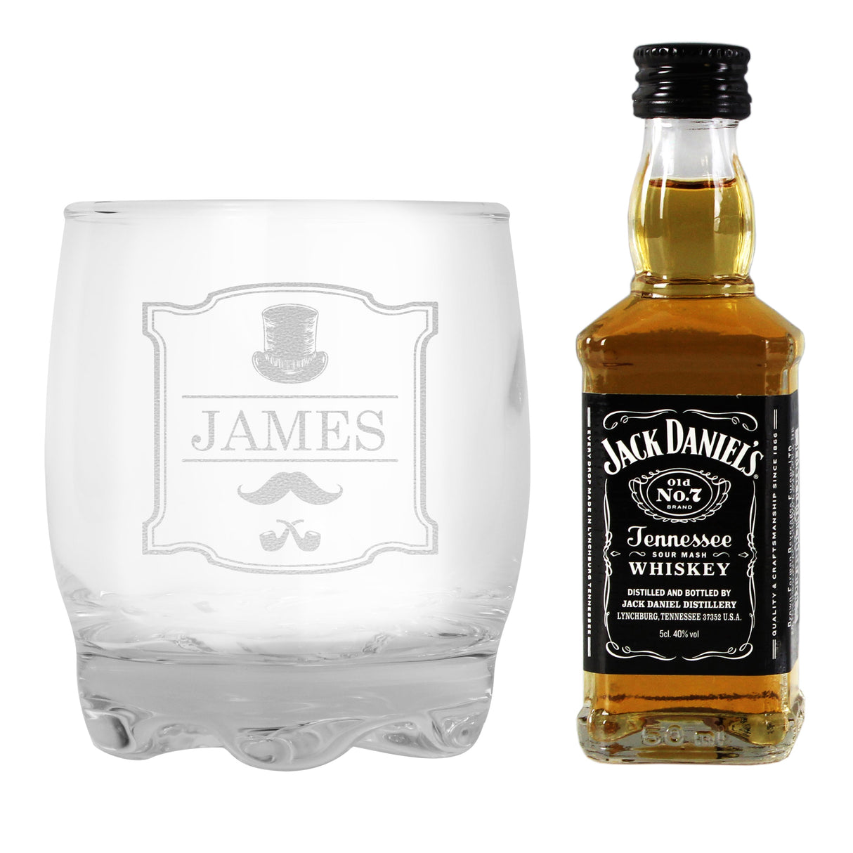 Personalised Gentlemans Tumbler and Whiskey Miniature Set: 3 - Alcohol Sets By Gift Moments
