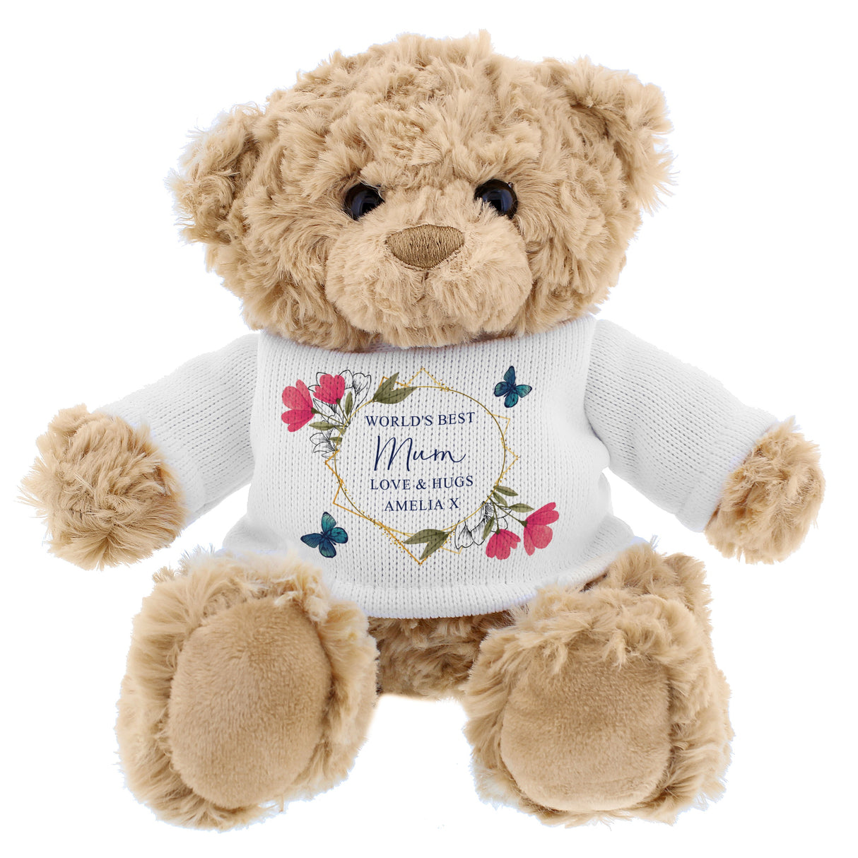 Personalised Geometric Floral Teddy Bear: 6 - Teddy Bears & Soft Toys By Gift Moments