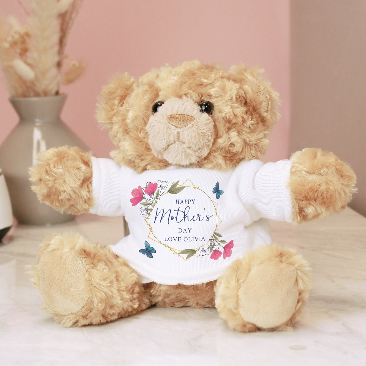 Personalised Geometric Floral Teddy Bear: 2 - Teddy Bears & Soft Toys By Gift Moments