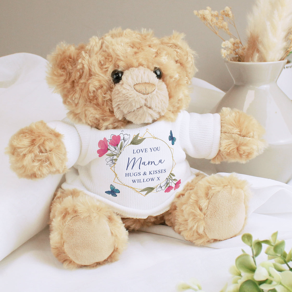 Personalised Geometric Floral Teddy Bear: 5 - Teddy Bears & Soft Toys By Gift Moments