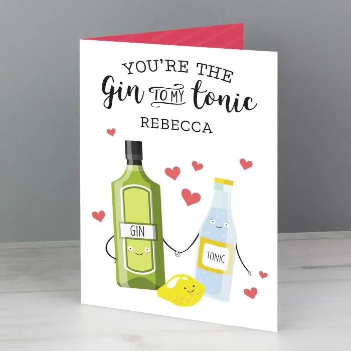 Personalised ’Gin to My Tonic’ Card - Shop Greeting Cards At Gift Moments - 1