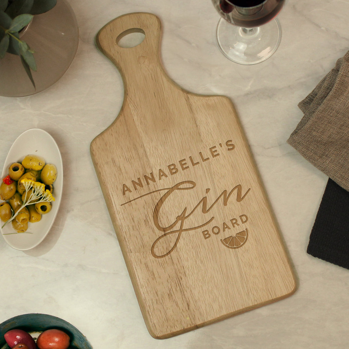 Personalised Gin Wooden Paddle Board: 3 - Chopping Boards By Gift Moments