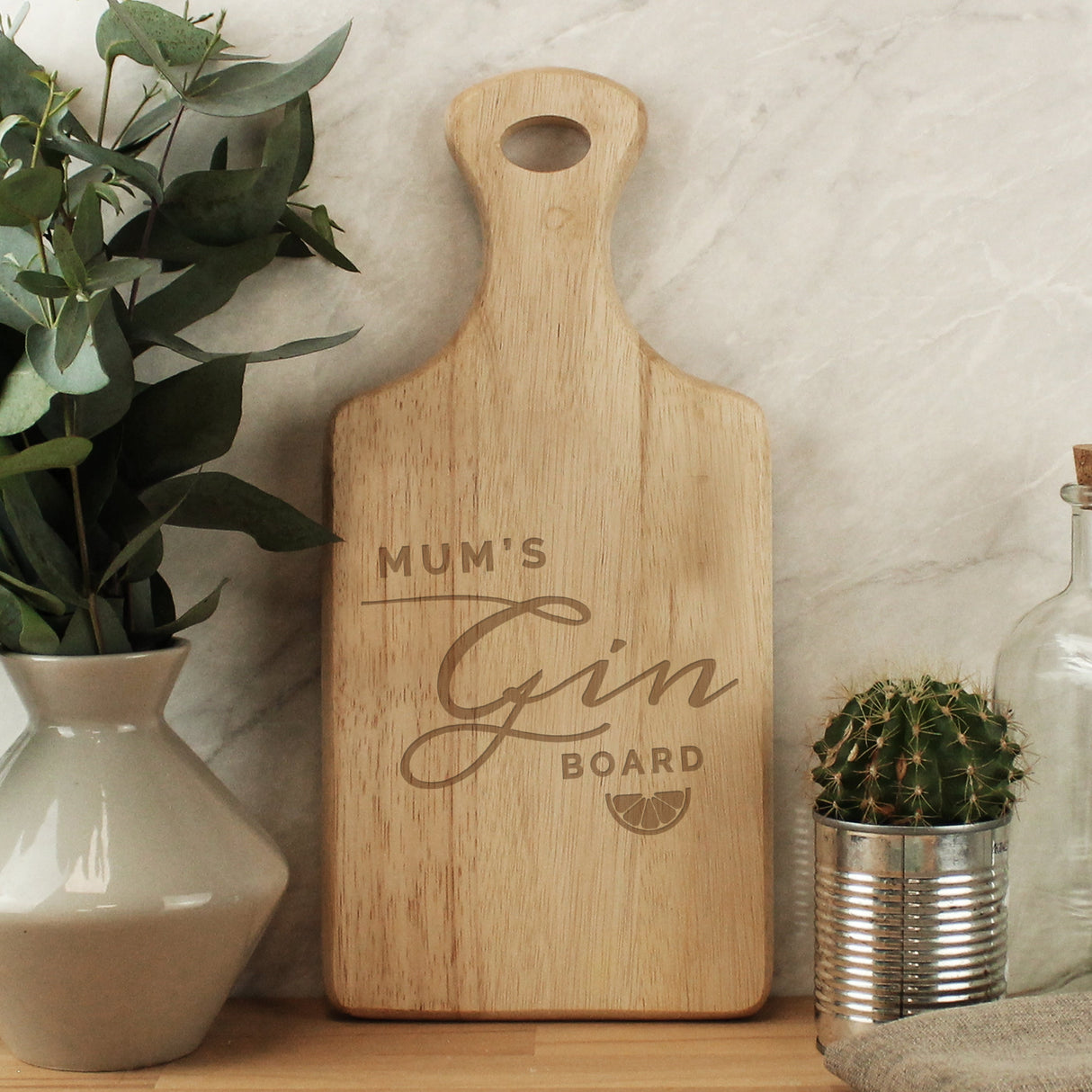 Personalised Gin Wooden Paddle Board: 4 - Chopping Boards By Gift Moments