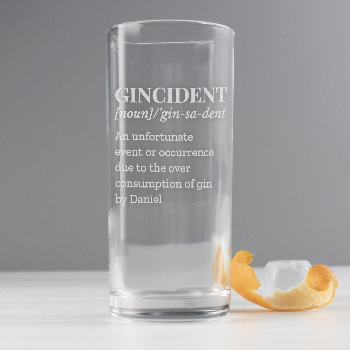 Personalised Gincident Hi Ball Glass: 5 - Highball Glasses By Gift Moments