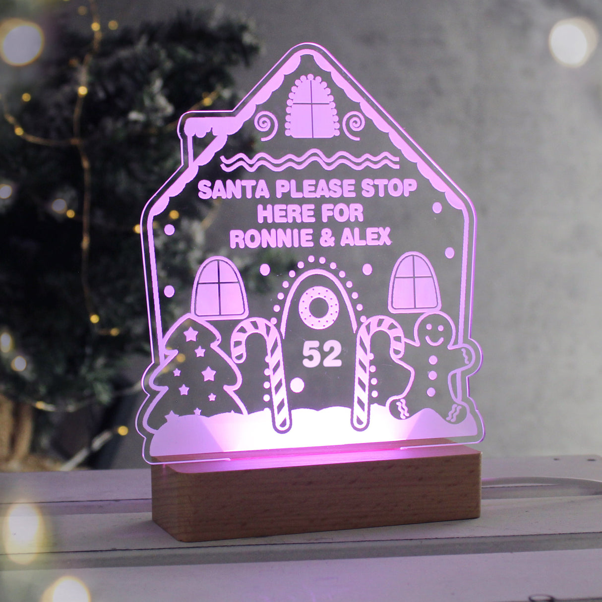 Personalised Gingerbread House LED Light: 5 - LED Lighting By Gift Moments