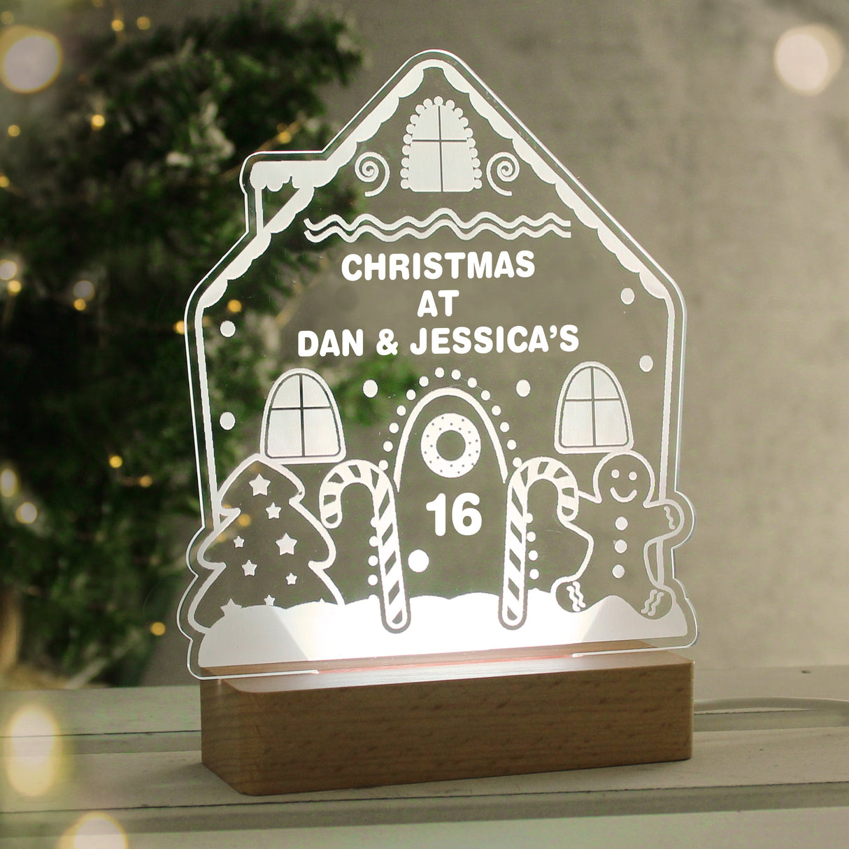 Personalised Gingerbread House LED Light: 9 - LED Lighting By Gift Moments
