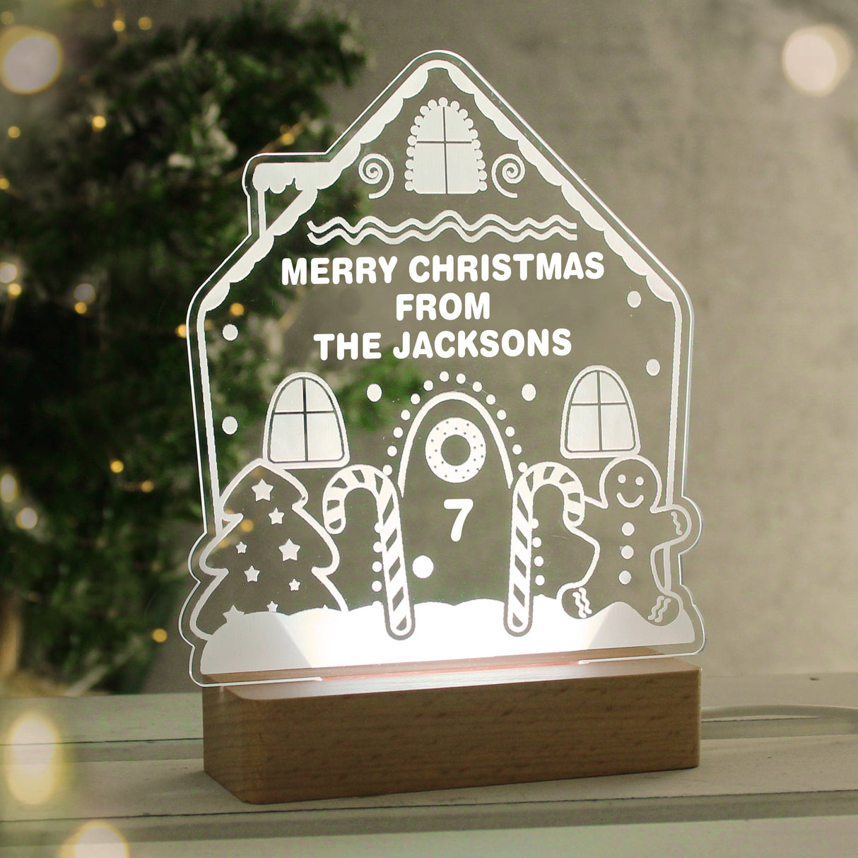 Personalised Gingerbread House LED Light: 8 - LED Lighting By Gift Moments