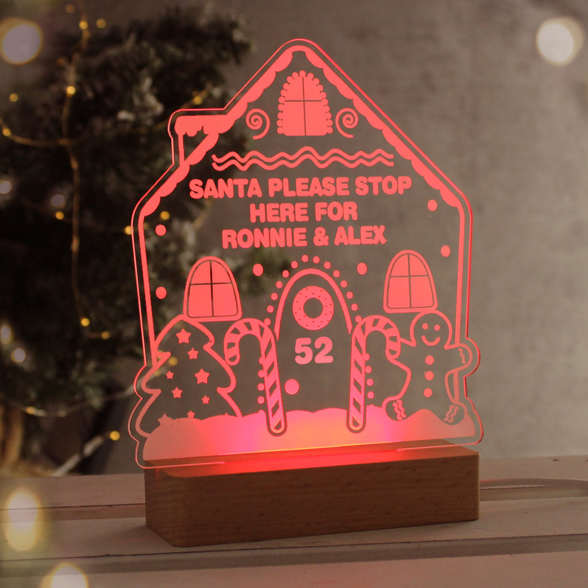 Personalised Gingerbread House LED Light: 2 - LED Lighting By Gift Moments